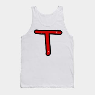 Letter T. Name with letter T. Personalized gift. Abbreviation. Abbreviation. Lettering Tank Top